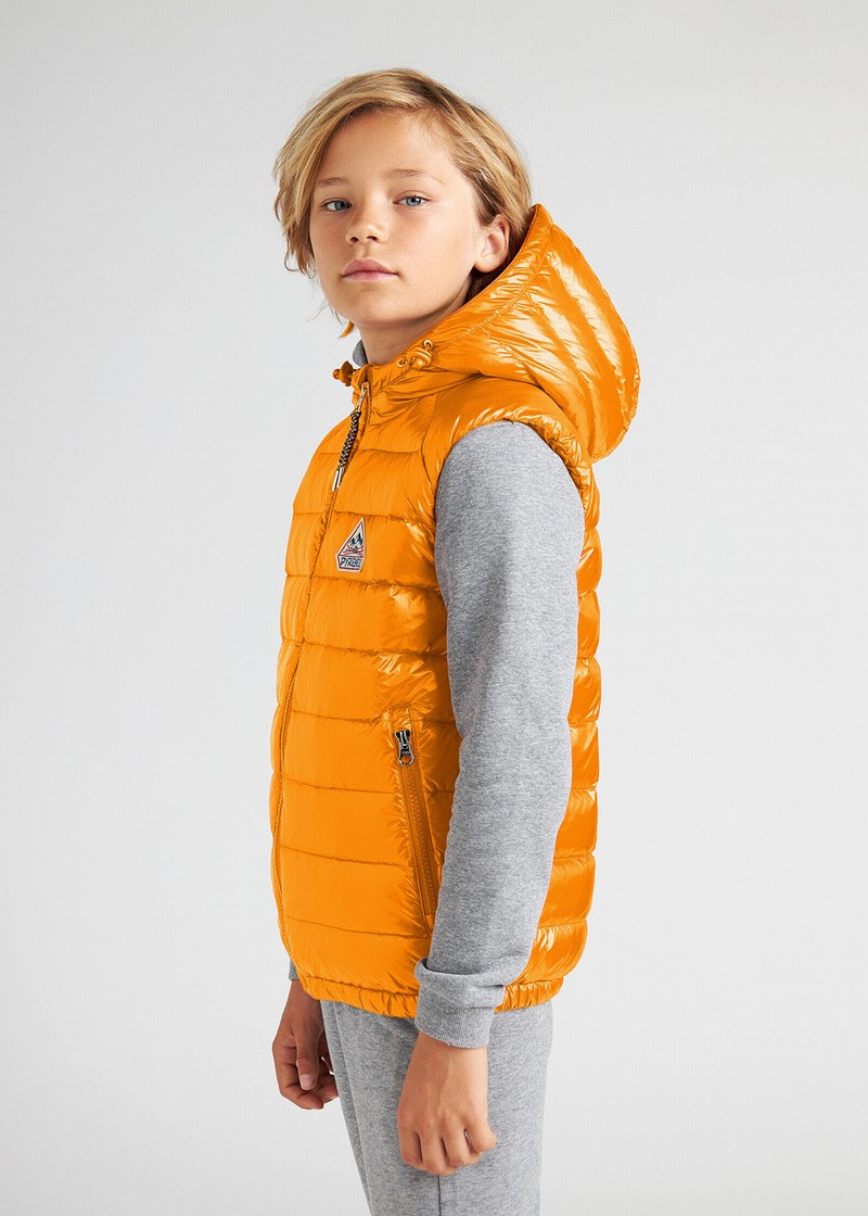 Kids' Pyrenex Cheslin Cadium Sleeveless Down Vest Yellow | HRC692C0980