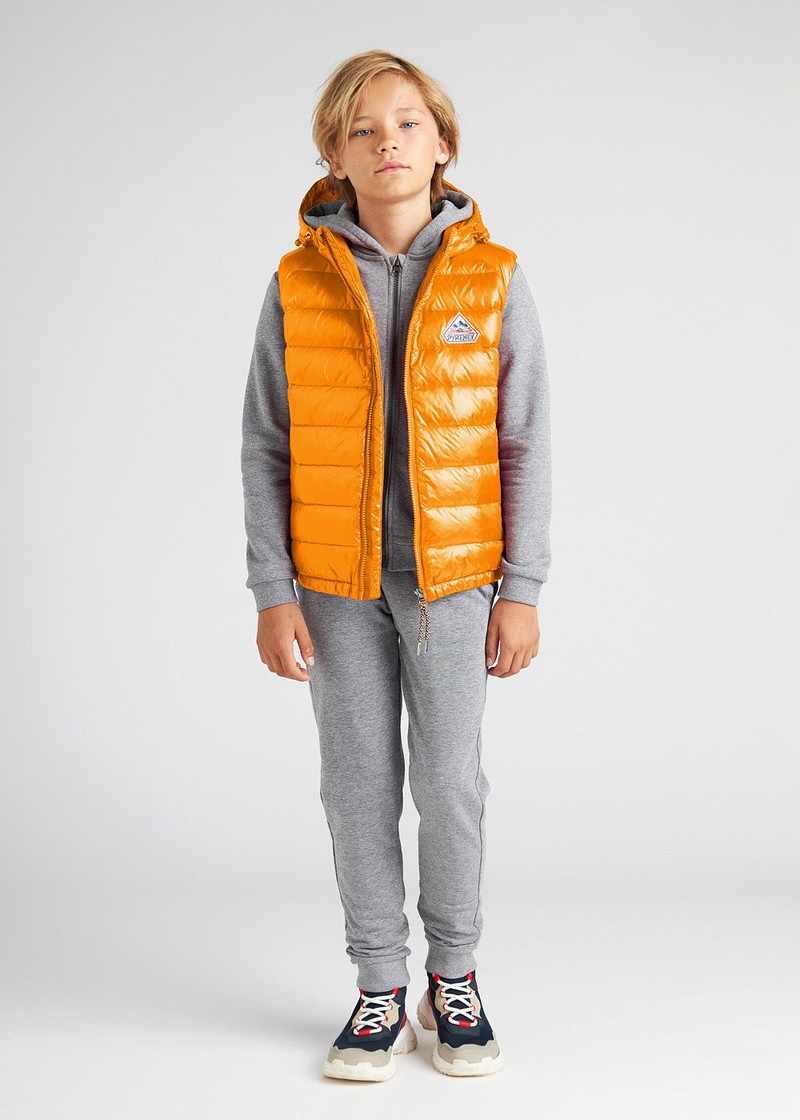 Kids' Pyrenex Cheslin Cadium Sleeveless Down Vest Yellow | HRC692C0980