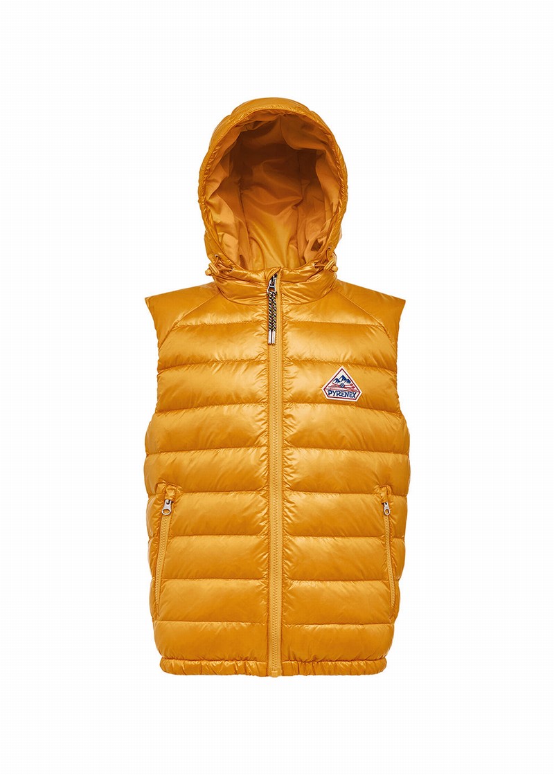 Kids' Pyrenex Cheslin Cadium Sleeveless Down Vest Yellow | HRC692C0980