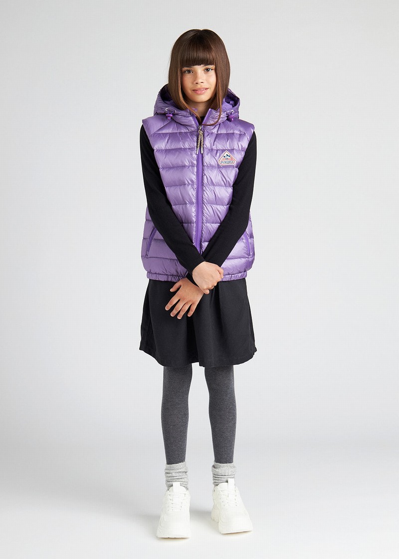 Kids' Pyrenex Cheslin Heart Sleeveless Down Vest Purple | HDR258R9562