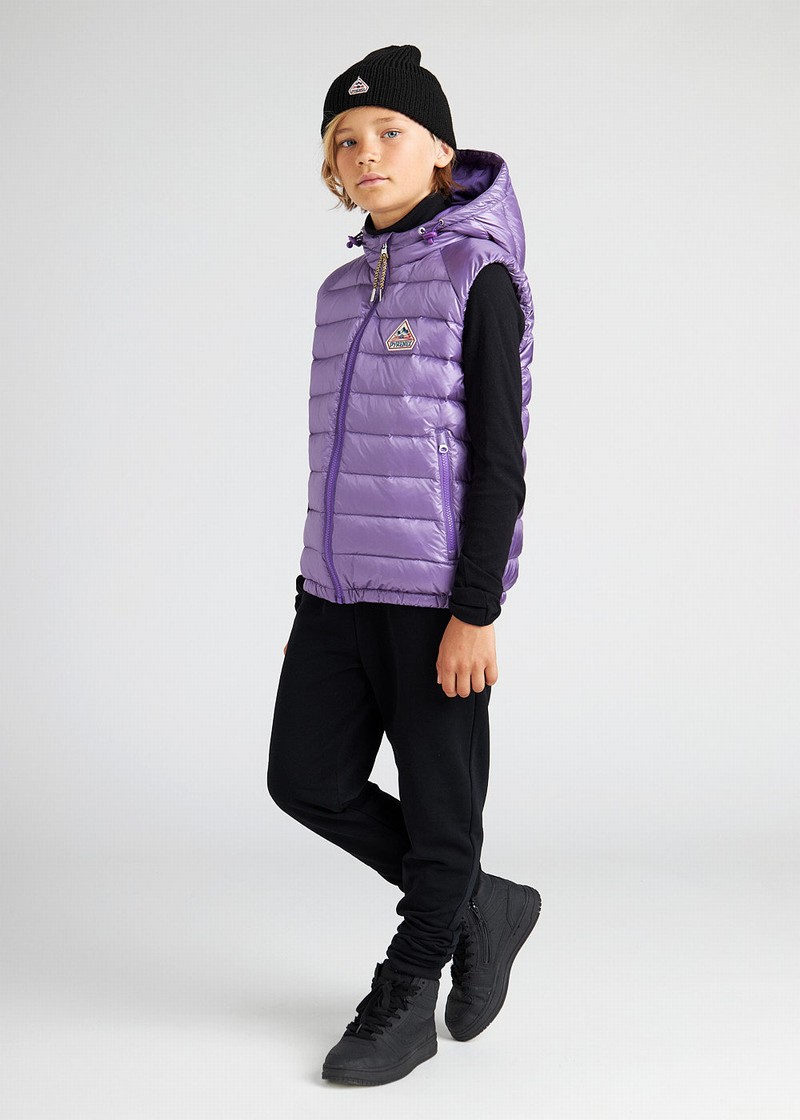 Kids' Pyrenex Cheslin Heart Sleeveless Down Vest Purple | HDR258R9562