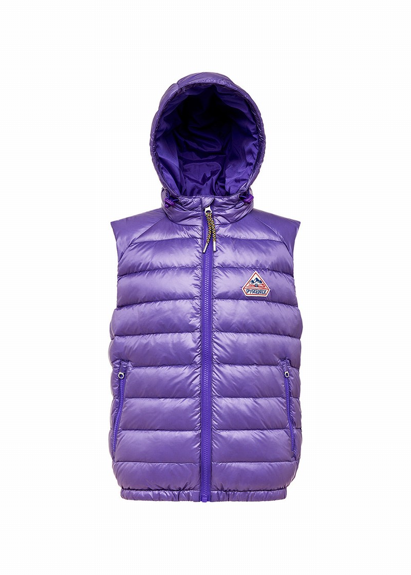 Kids' Pyrenex Cheslin Heart Sleeveless Down Vest Purple | HDR258R9562