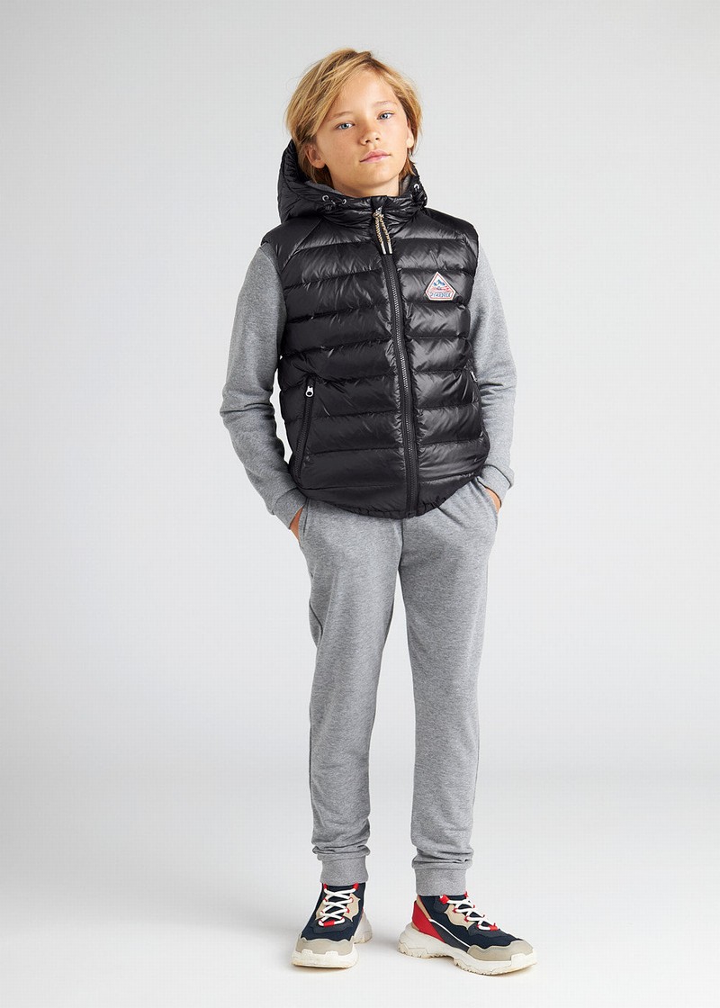 Kids' Pyrenex Cheslin Hooded Down Vest Black | HMX959X8860