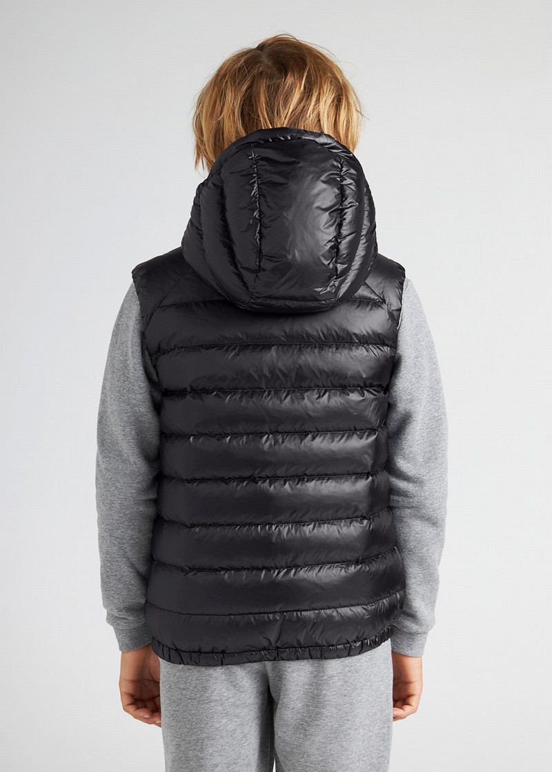 Kids' Pyrenex Cheslin Hooded Down Vest Black | HMX959X8860