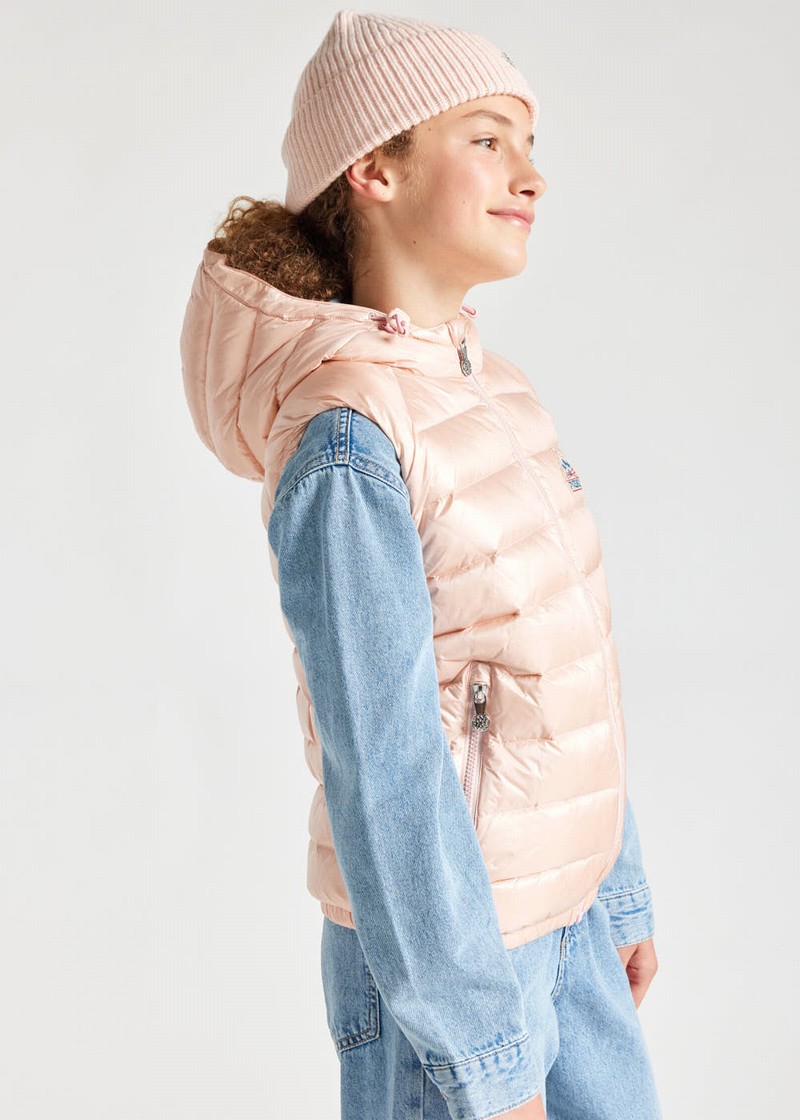 Kids' Pyrenex Cheslin Hooded Down Vest Coral | HQL731L1797