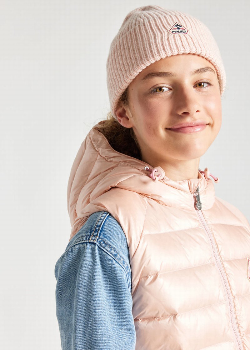 Kids' Pyrenex Cheslin Hooded Down Vest Coral | HQL731L1797