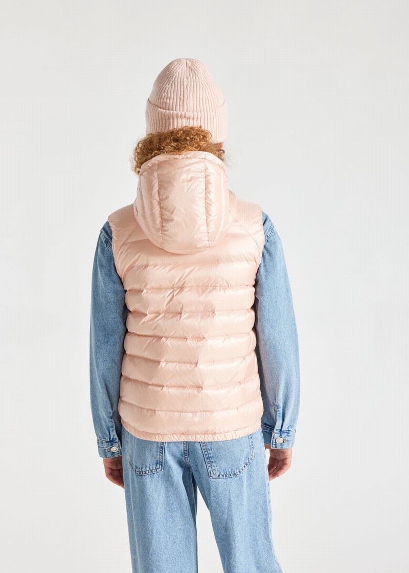 Kids' Pyrenex Cheslin Hooded Down Vest Coral | HQL731L1797