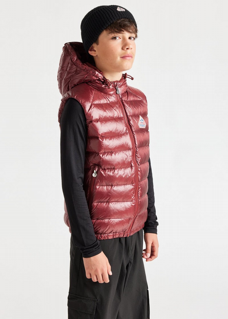 Kids' Pyrenex Cheslin Hooded Down Vest Red | HWT371T5883