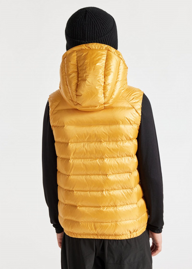 Kids' Pyrenex Cheslin Hooded Down Vest Yellow | HGL394L1965