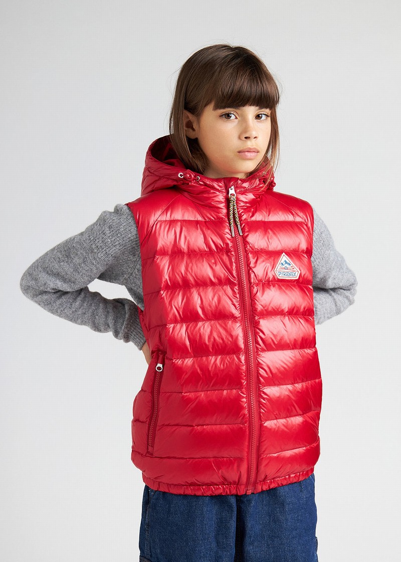 Kids' Pyrenex Cheslin Sleeveless Down Vest Red | HKH709H6741