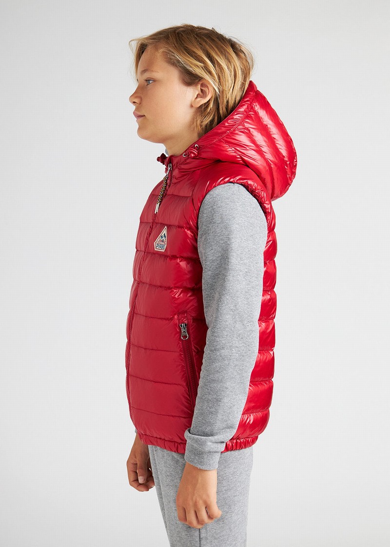 Kids' Pyrenex Cheslin Sleeveless Down Vest Red | HKH709H6741