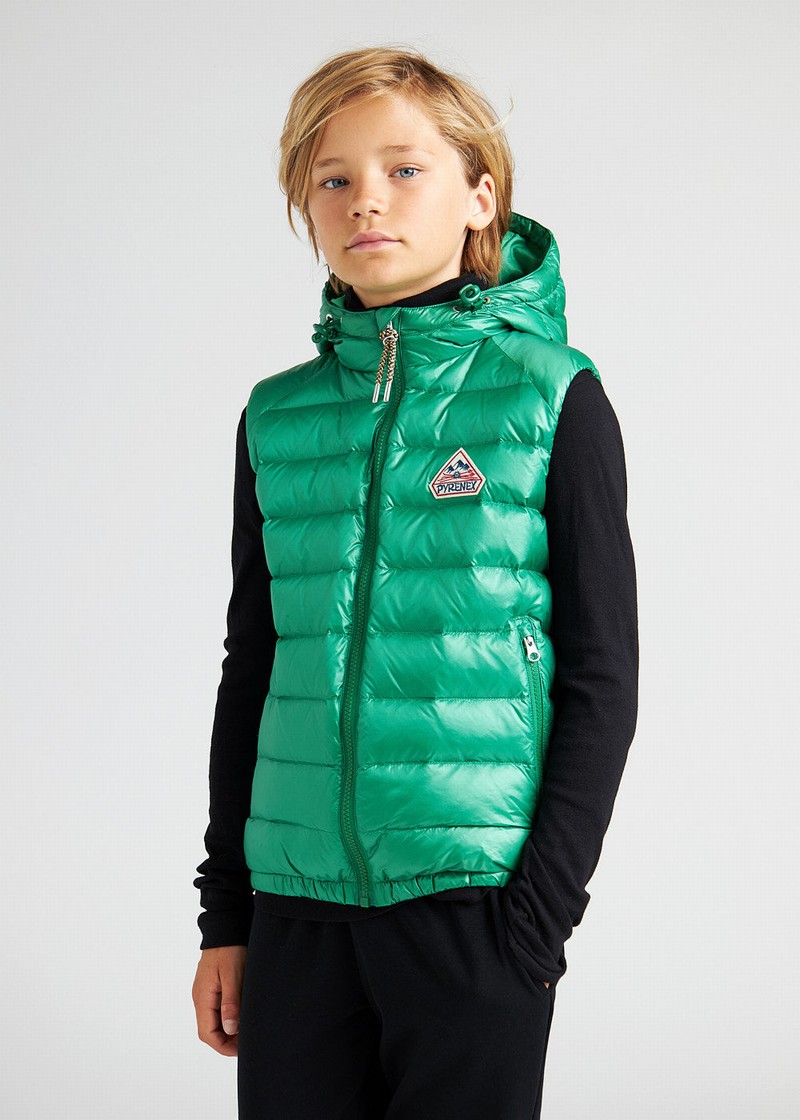 Kids' Pyrenex Cheslin Sleeveless Down Vest Green | HFK157K8564