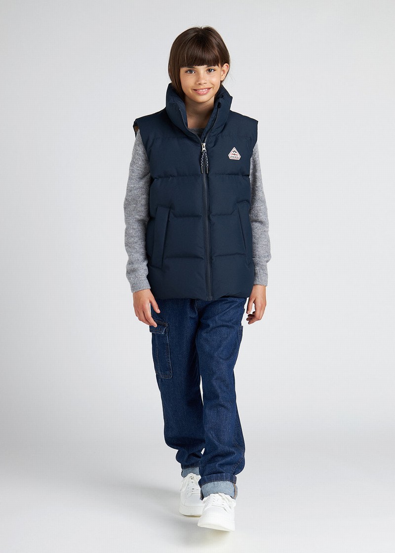 Kids' Pyrenex Dorel Sleeveless Down Vest Navy | HLB962B9669