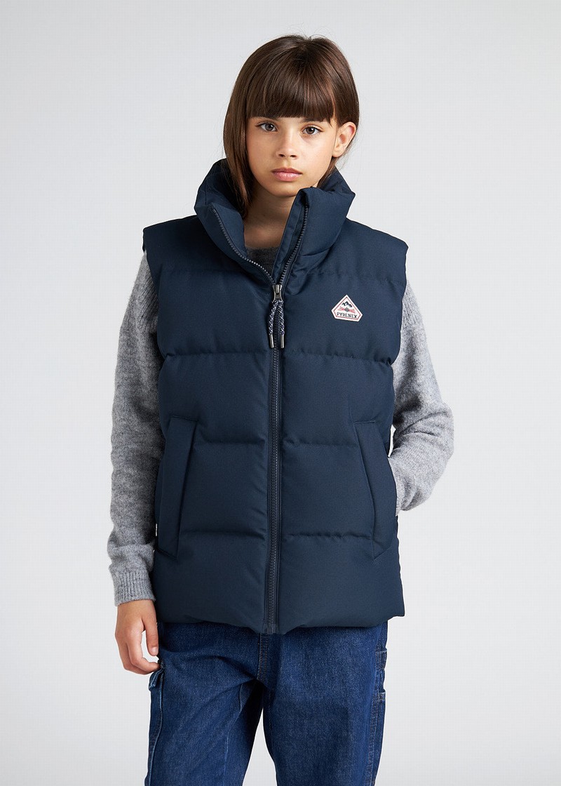 Kids' Pyrenex Dorel Sleeveless Down Vest Navy | HLB962B9669