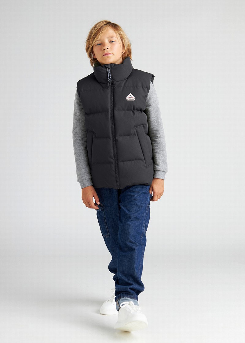 Kids' Pyrenex Dorel Sleeveless Down Vest Black | HOY575Y3128