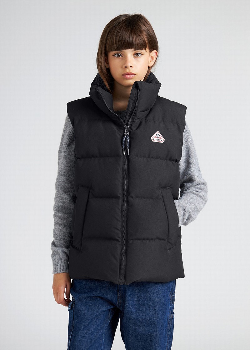 Kids\' Pyrenex Dorel Sleeveless Down Vest Black | HOY575Y3128