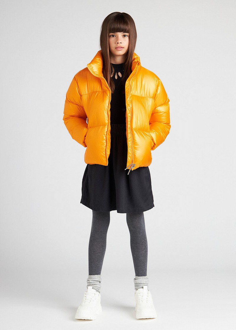 Kids' Pyrenex Goldin Cadium Shiny Down Jackets Yellow | HWZ950Z1156