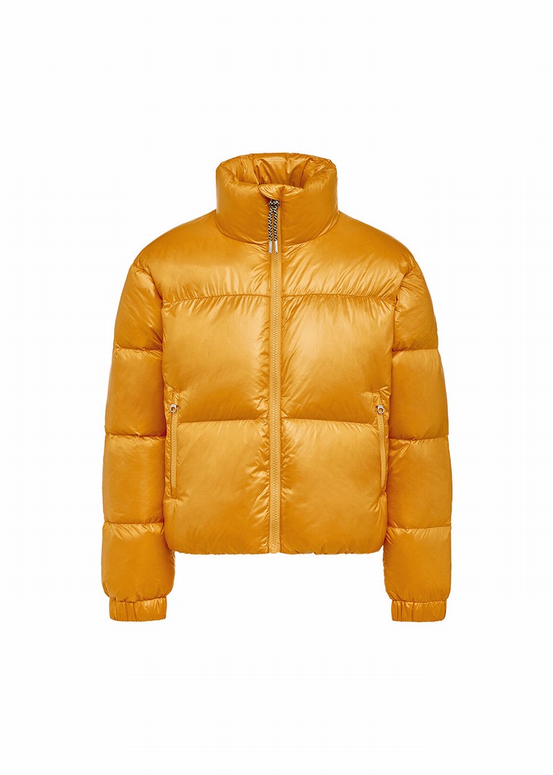 Kids' Pyrenex Goldin Cadium Shiny Down Jackets Yellow | HWZ950Z1156