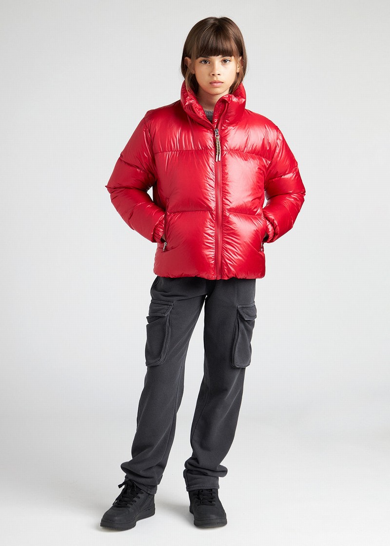 Kids' Pyrenex Goldin Shiny Down Jackets Red | HIT610T8930