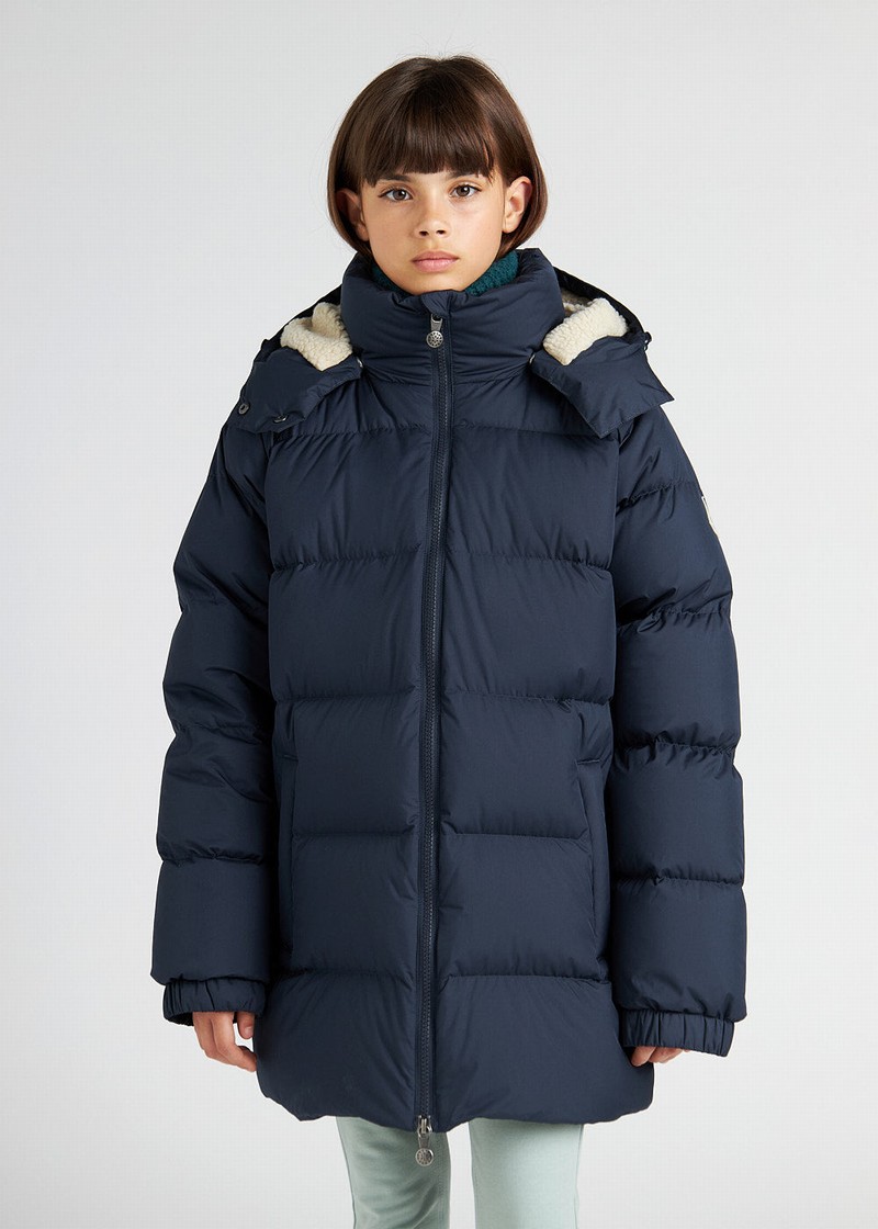 Kids' Pyrenex Husky X Bonton Warm Hooded Down Jackets Navy | HIR392R1284