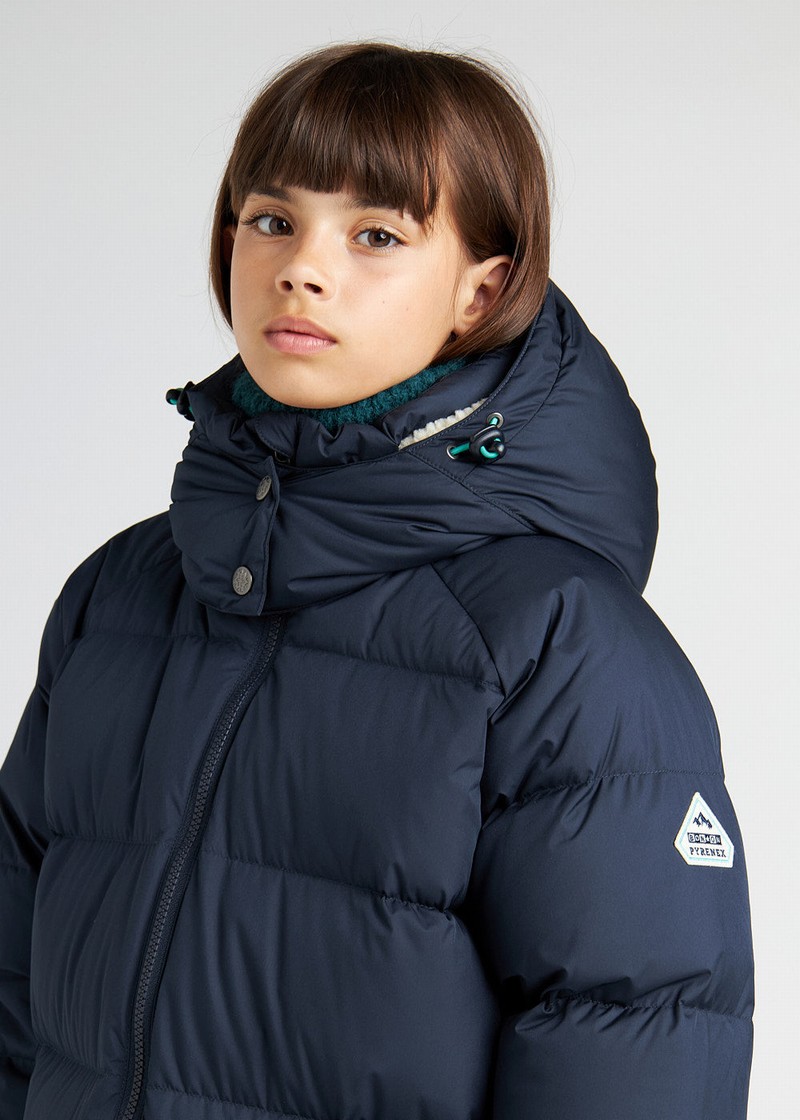 Kids' Pyrenex Husky X Bonton Warm Hooded Down Jackets Navy | HIR392R1284