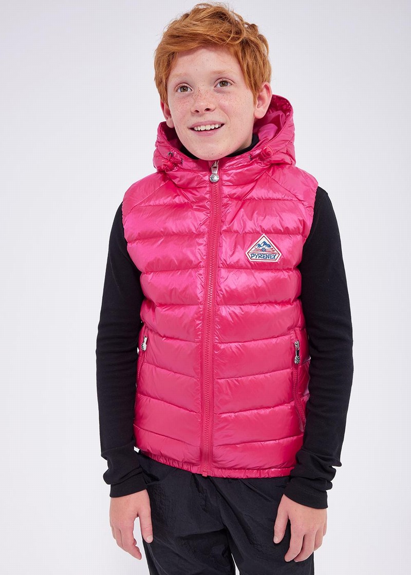 Kids' Pyrenex Sleeveless Cheslin Peony Down Vest Pink | HZL602L0423