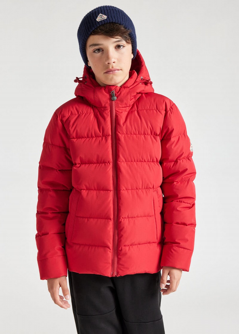 Kids' Pyrenex Spoutnic Hooded Down Jackets Red | HAI596I2496