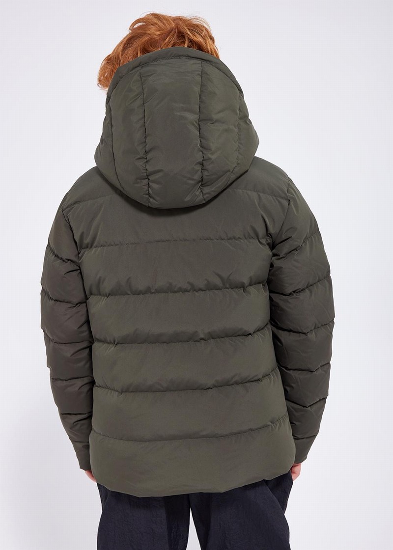 Kids' Pyrenex Spoutnic Hooded Down Jackets Green | HRE658E2855