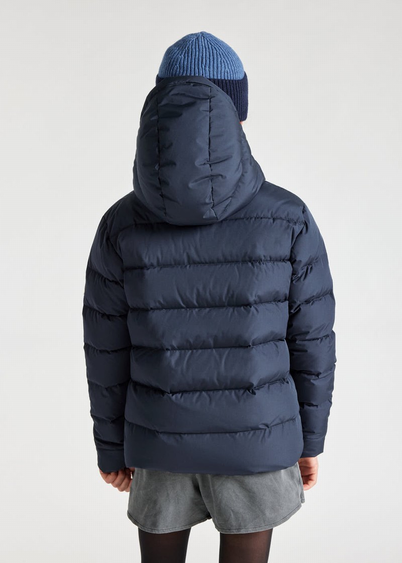 Kids' Pyrenex Spoutnic Hooded Down Jackets Navy | HIF682F7815