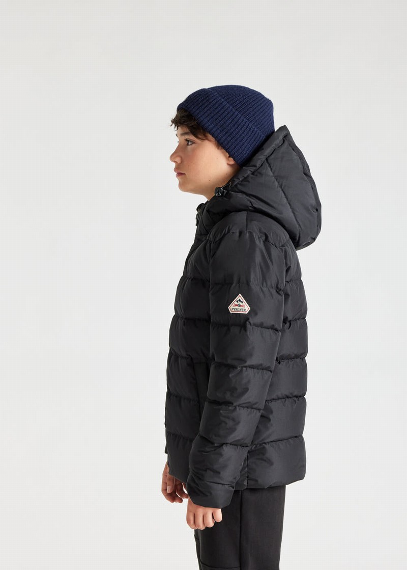 Kids' Pyrenex Spoutnic Hooded Down Jackets Black | HIG834G8581