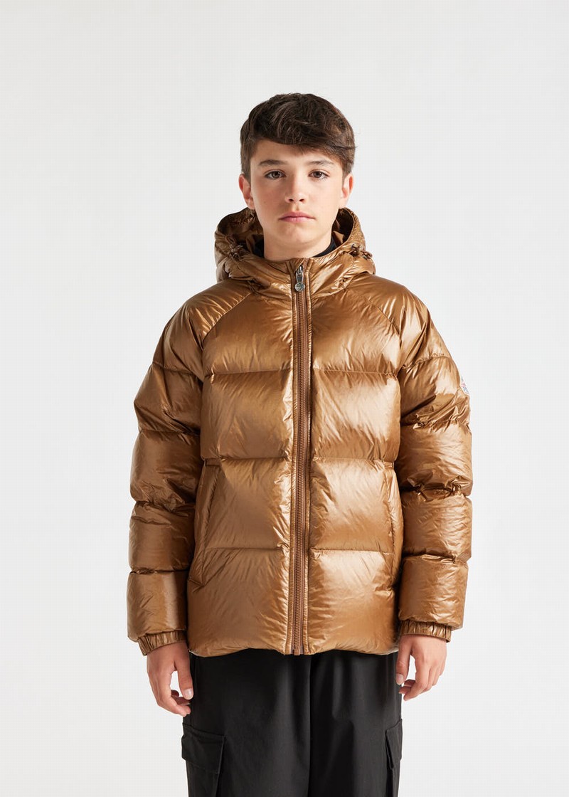 Kids' Pyrenex Sten Hooded Down Jackets Brown | HSD703D9263