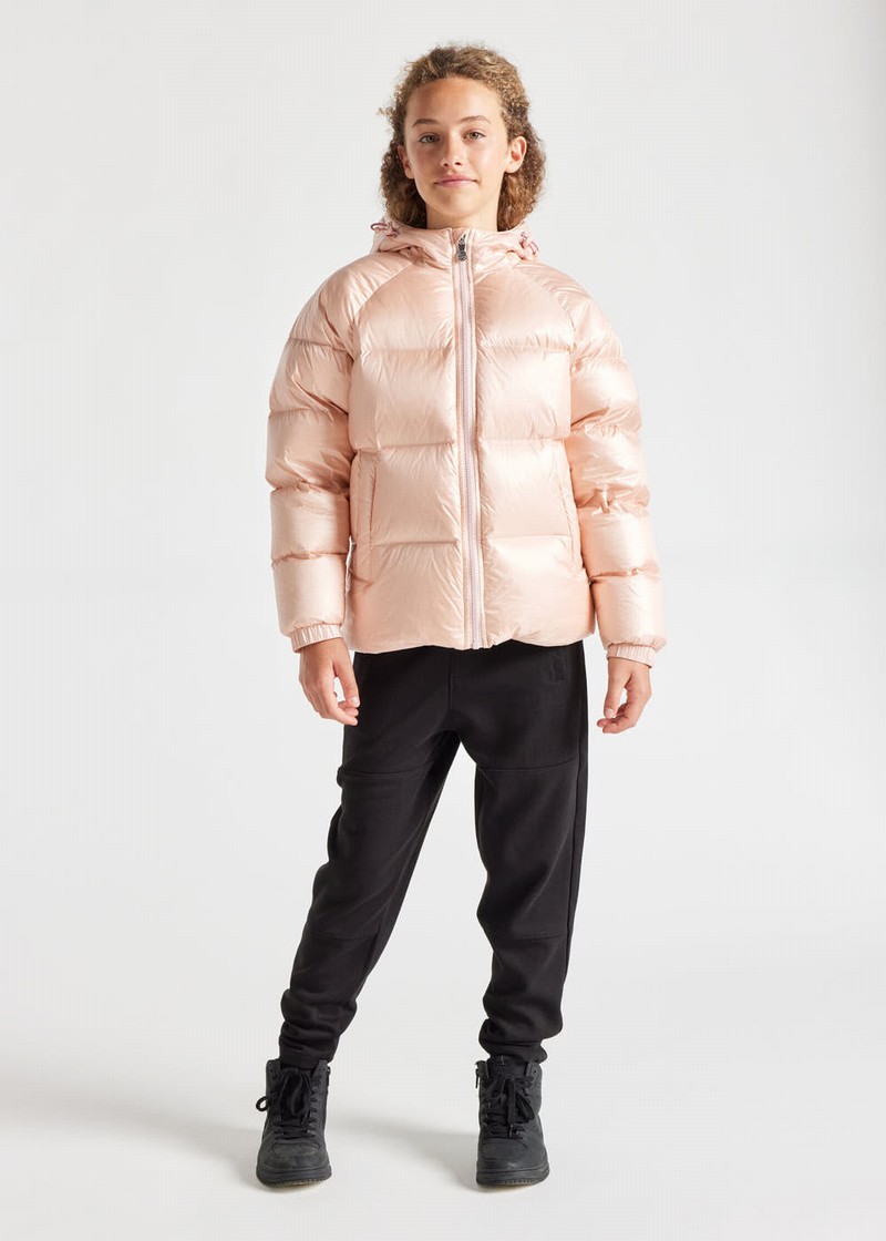 Kids' Pyrenex Sten Hooded Down Jackets Coral | HAS103S8422