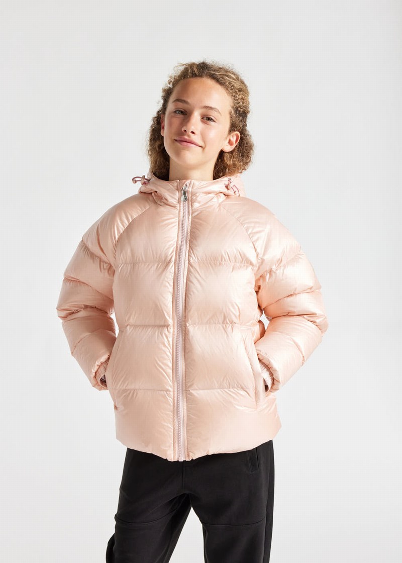 Kids' Pyrenex Sten Hooded Down Jackets Coral | HAS103S8422