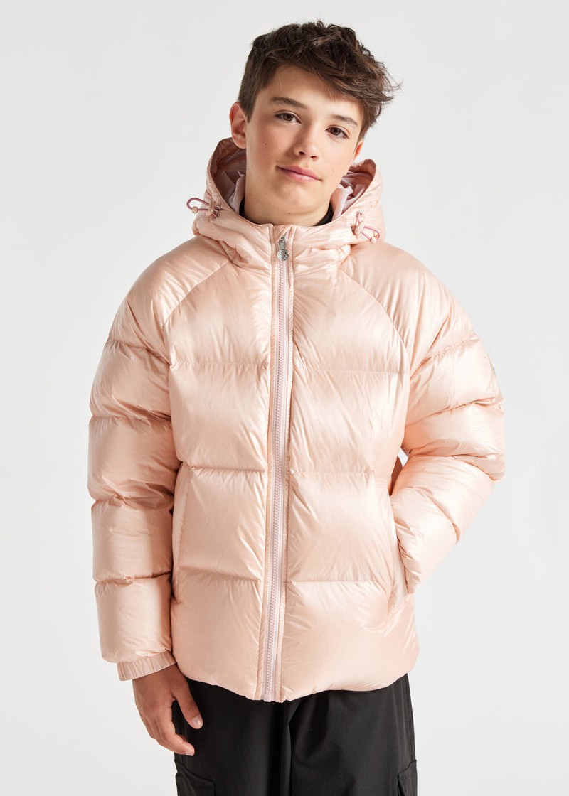 Kids' Pyrenex Sten Hooded Down Jackets Coral | HAS103S8422