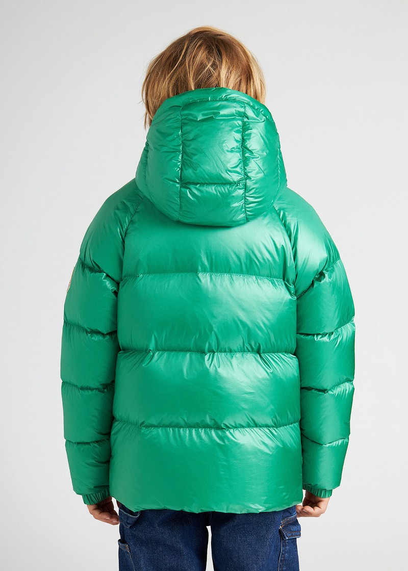 Kids' Pyrenex Sten Hooded Down Jackets Green | HVH477H9501