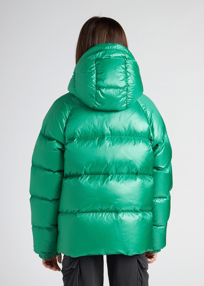 Kids' Pyrenex Sten Hooded Down Jackets Green | HVH477H9501