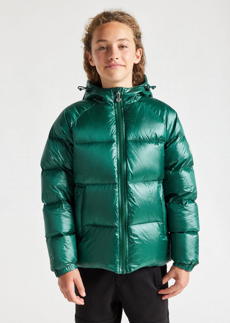 Kids' Pyrenex Sten Hooded Down Jackets Green | HFB811B2158