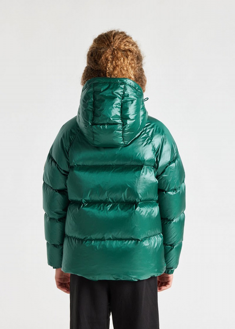 Kids' Pyrenex Sten Hooded Down Jackets Green | HFB811B2158