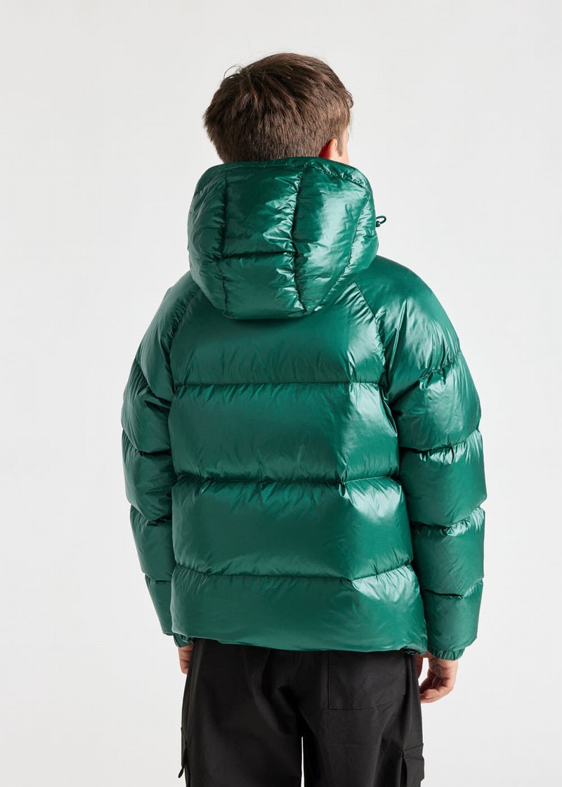 Kids' Pyrenex Sten Hooded Down Jackets Green | HFB811B2158