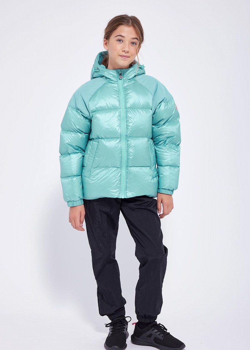 Kids' Pyrenex Sten Hooded Down Jackets Mint | HDS100S9262