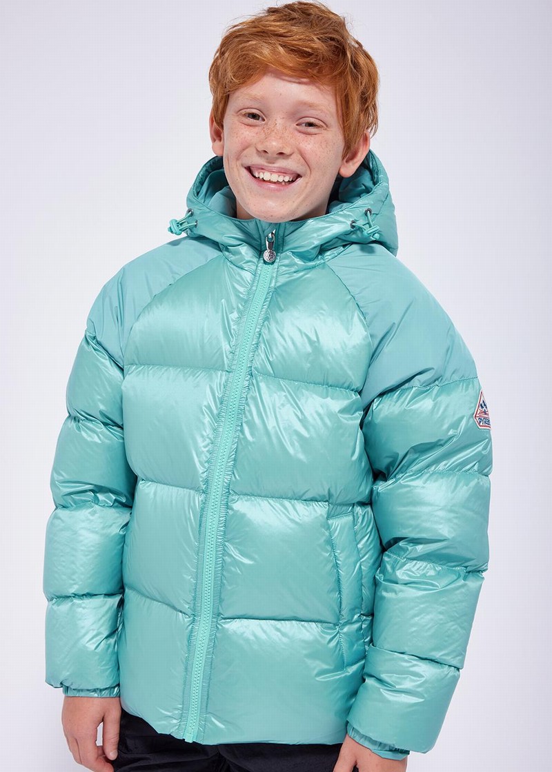 Kids' Pyrenex Sten Hooded Down Jackets Mint | HDS100S9262