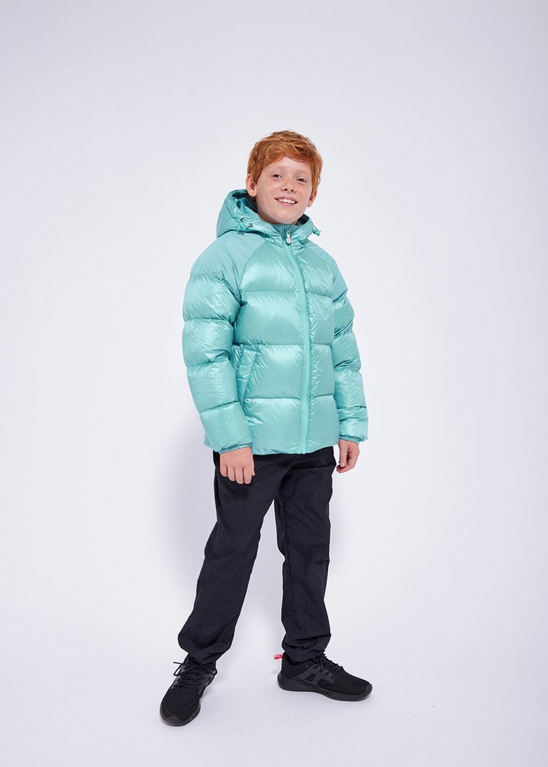 Kids\' Pyrenex Sten Hooded Down Jackets Mint | HDS100S9262