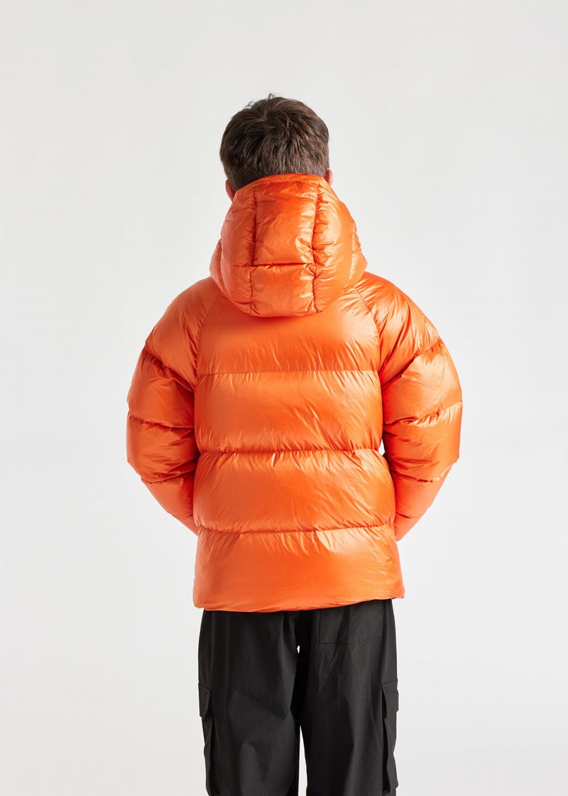 Kids' Pyrenex Sten Hooded Down Jackets Orange | HIJ123J4255