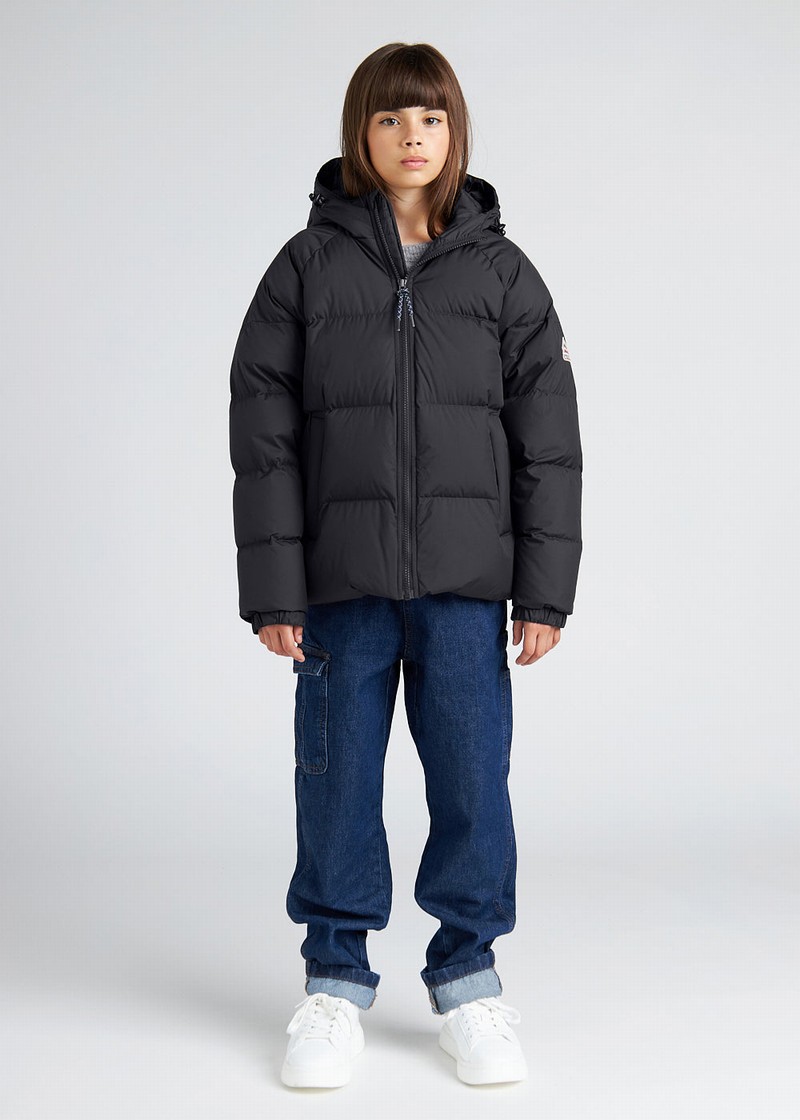 Kids' Pyrenex Sten Smooth Hooded Down Jackets Black | HWN955N2660