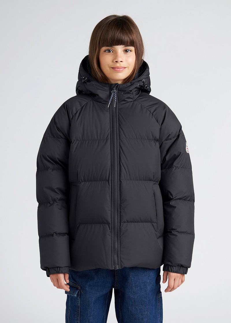 Kids\' Pyrenex Sten Smooth Hooded Down Jackets Black | HWN955N2660