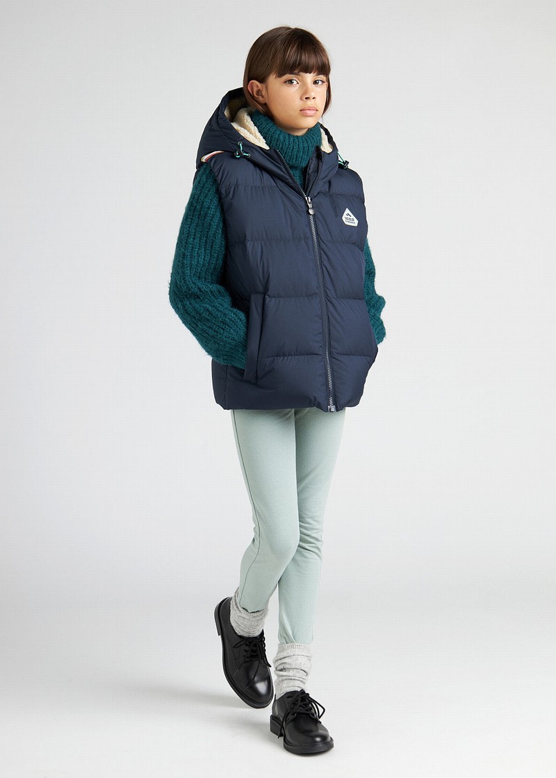 Kids' Pyrenex Wolf X Bonton Down Vest Navy | HZF348F0873