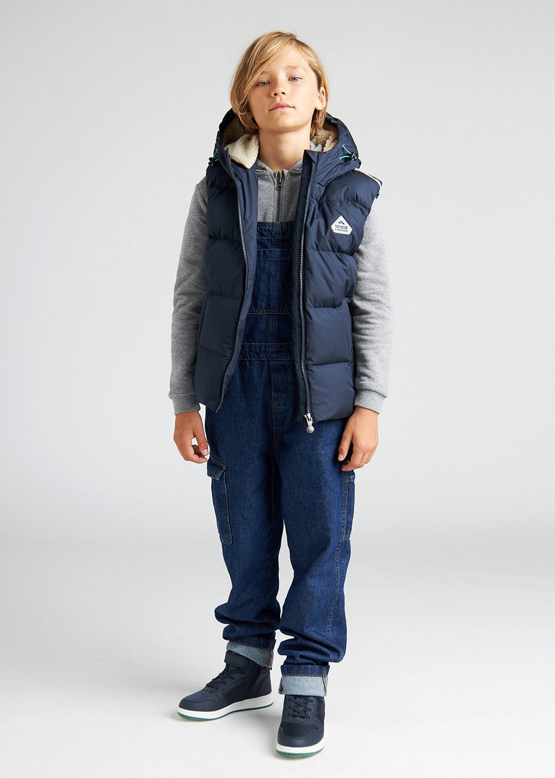 Kids' Pyrenex Wolf X Bonton Down Vest Navy | HZF348F0873