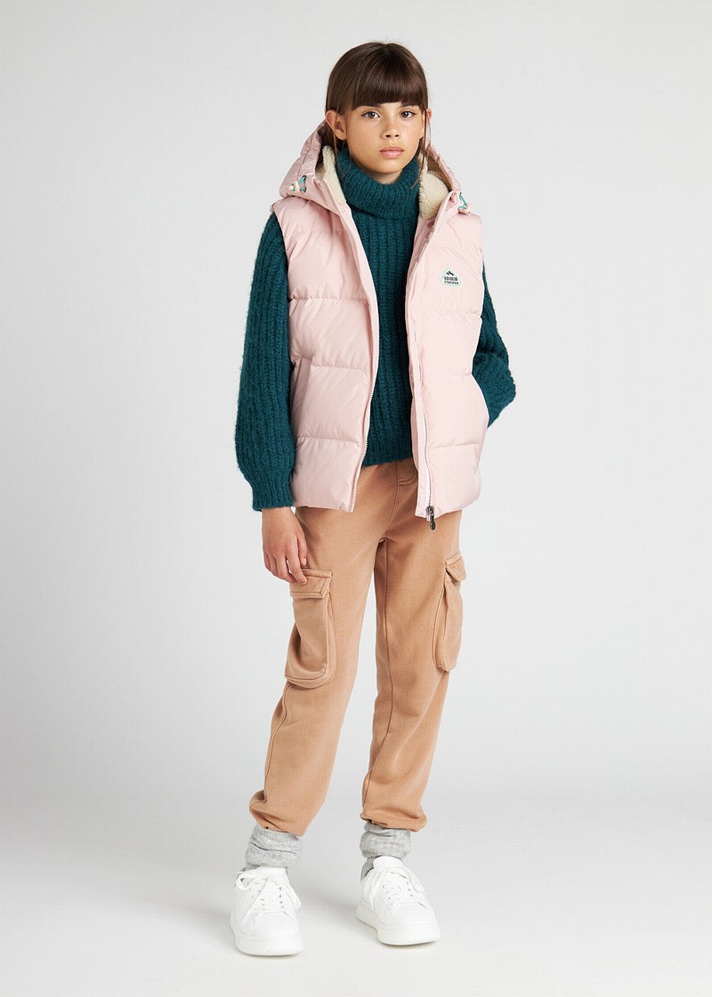 Kids' Pyrenex Wolf X Bonton Peach Whip Sleeveless Down Vest Coral | HUG316G2311