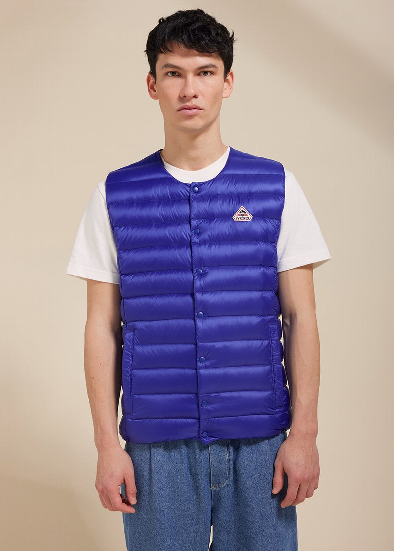 Men Pyrenex Aero Lightweight Down Vest Blue | HFR401R5824