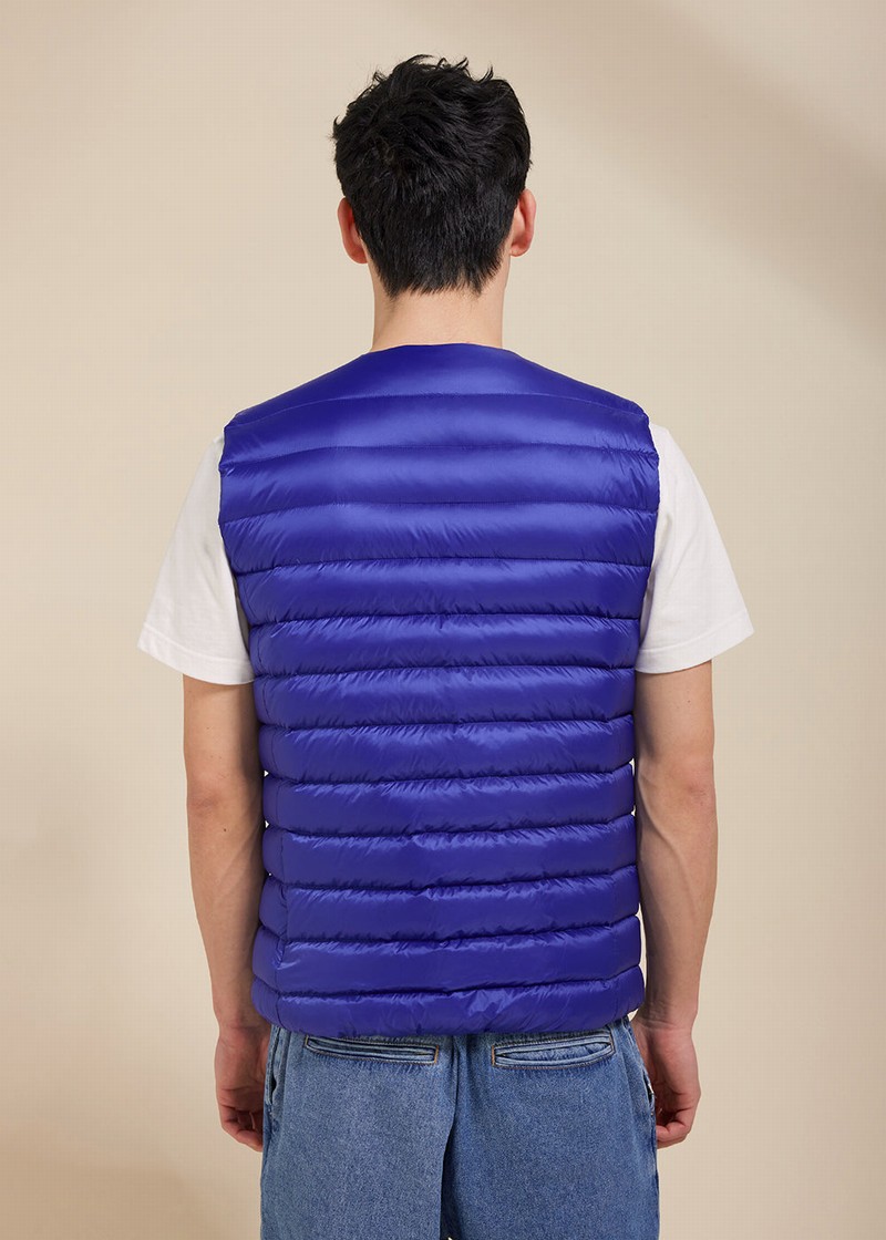 Men Pyrenex Aero Lightweight Down Vest Blue | HFR401R5824